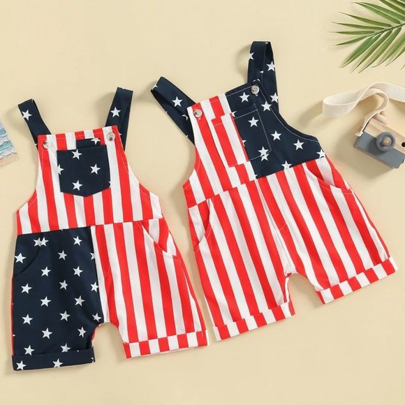 Other - NEW Boy's Patriotic USA Overalls